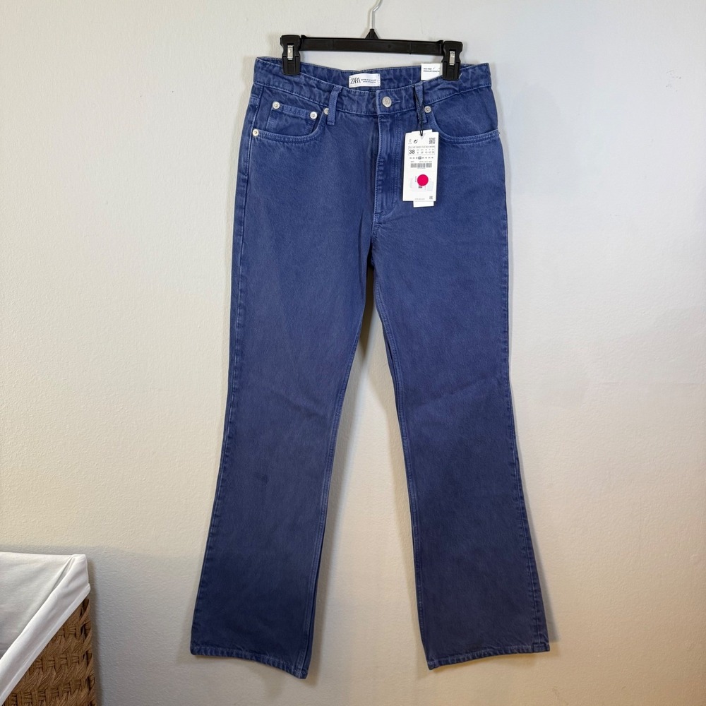 ZARA Blue Denim Bootcut Jeans Mid Rise Regular Length‎ EU 38 US 8 UK 10